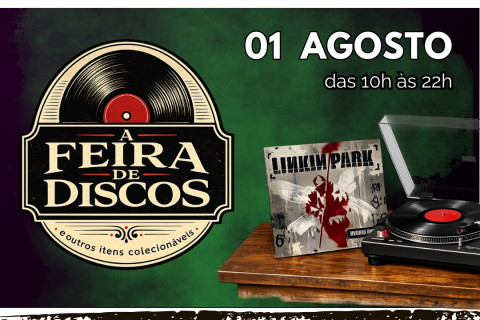 Feira de Discos reúne mais de 8 mil vinis, CDs e itens colecionáveis no Central Plaza Shopping